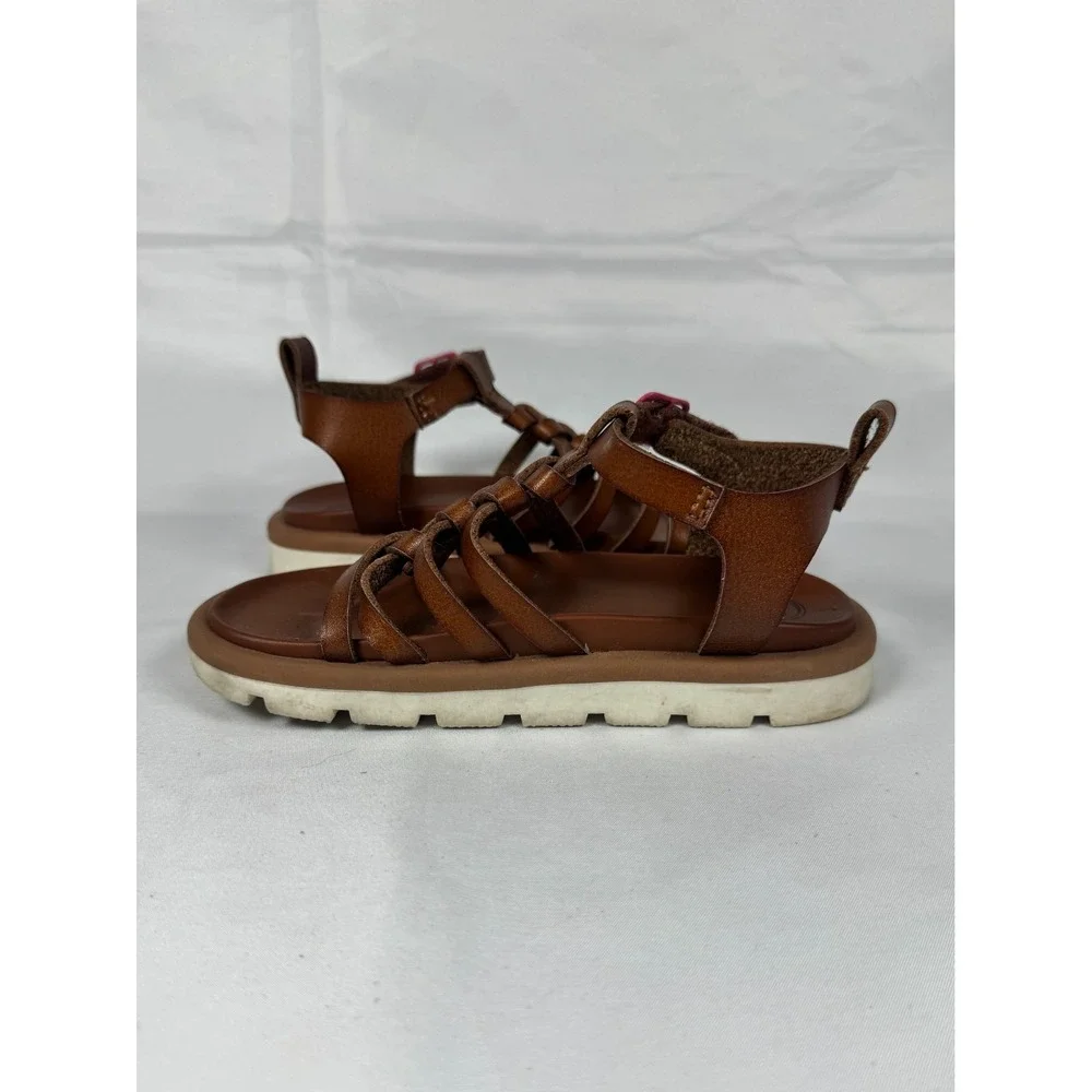 Wonder Nation Toddler Girls US 9 Gladiator Sandals Brown Leather Ankle Strap